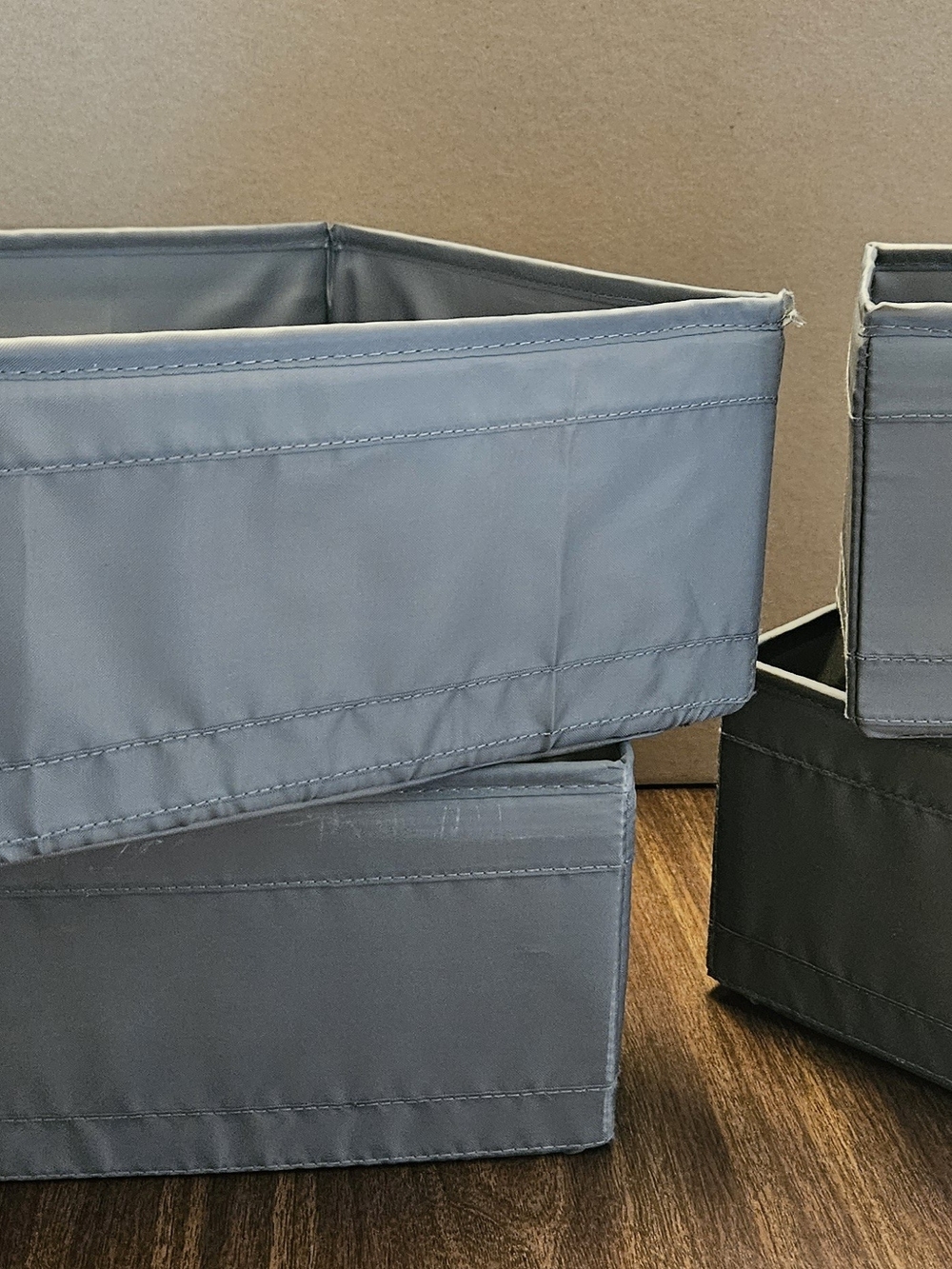 Gray Fabric Storage Drawers - Set Of 4